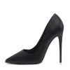 Chaussures Femme Talons Hauts Pompes 12 cm Tacones Bout Pointu Stilettos Talon Femme Sexy Dames De Mariage Noir Grande Taille 210901