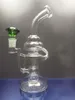 Bong clear dab rig water pipe glass bubbler with percolator smoking accessories recycler oil rig with 18.8mm joint sestshop