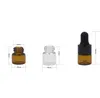 1 ml 2 ml 3 ml Amber Damlalık Mini Cam Şişe Esansiyel Yağ Ekran Vial Küçük Serum Parfüm Kahverengi Örnek Konteyner RRF11412