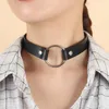 Chokers 2021 Fashion Pu Leather Circle Choker Halsband Kvinnor Chocker Halsband Punk Statement Smycken Collier Wedding Bride Gift