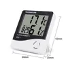 Digital LCD Temperature Instruments Hygrometer Clock Humidity Meter Thermometer with Calendar Alarm HTC-1