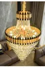 American Modern Crystal Chandeliers LED Light European Luxurious Chandelier Lights Fixture Big Hanging Lamp Hotel Home Indoor Lighting 3 Light Dimmable