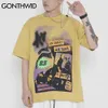 T-shirts Streetwear Harajuku Mannen Hip Hop Gothic Punk Rock Singer Print Korte Mouw Tees Shirt Katoen Casual Losse Tops 210602