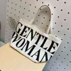 Shopping Bags Ladies Fashion Art Retro Canvas Large Capacity Eco Friendly Shoulder Tote Bag Letter Print Travel Beach Hand Purses 220309