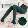 Top Selling Spring And 200g Pearl Velvet Leggings With Cashmere High Waist Whole Seamless Warm Pants Free 210527