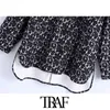 TRAF Women Mode Oversized Leopard Print Asymmetrische Jas Jas Vintage Lange Mouw Pocket Vrouwelijke Bovenkleding Chic Tops 210415