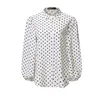 Осенняя рубашка в горошек 4xl Celmia длинный фонарь рукав отворотный шеи элегантные офисные дамы стильные вершины плюс размер женские блузка 12372 210521