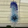 Chihuly büyük mavi kolye lamba el şişmiş cam avizeler ışık led ampul 60 inç lüks merdiven oturma odası çatı sanat süslemeleri