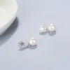 925銀の韓国人のパーソナリティ太陽の花の真珠のファッションスーパーフラッシュタッセルジルコンイヤリングジュエリー