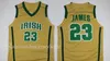 Camisa de basquete masculina LeBron James St. Vincent Mary High School irlandesa Jerseys LeBron James # 23 camisa costurada camisas baratas tamanho S-XXL