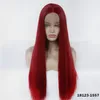 Красный синтетический Lacefrontal WIG моделирование человеческих волос кружева передних париков 12 ~ 26 дюймов шелковистые большие Pelucas 18123-1557