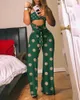 Gym Kleding 2021 Vrouwen Mode Elegant Casual Hollow Out Sexy Dot Print Mouwloze Jumpsuits Gestreepte Colorblock Uitsparing Bandeau Ju181h