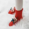 Hause Winter Säuglings Baby Jungen Mädchen Socken Anti Slip Cartoon Dicke Warme Elch Weihnachten Kleidung Zubehör ZWL266