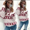 Herfst Winter Dames Kerst Sneeuwvlok Fawn Print Ronde hals Pullover Lange Mouw Sweatshirt Vrouwen Hoodies Streetwear 210517