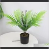 Decorative Flowers Wreaths Artificial Palm Tree Green Leaf Plants Plastic Potted Bonsai Leaves Garden Home Wedding Table Ornaments Dec 2Wplc