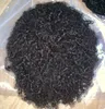 15mm Afro Curl 1B Volledige PU Toupe Mens Pruik Indian Virgin Menselijk Haarvervanging voor Black Men Express Levering