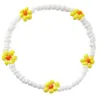 Koreanska blommor daisy pärlor armband för flicka transparent färgglad pärlstav handgjord elastisk armband för kvinnor trend smycken g1026