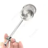 Tea Ball Push Teas Infuser Loose Leaf Herbal Teaspoon Strainer Filter Diffuser Hem Kök Bar Drinkware Stainless Daj109