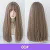 2021 Wig female long hair headgear black straight natural air bangs full top hairs realistic wigs factory wholesale