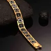 Vinterly Acier Bracelet Magnétique Mâle Noir Céramique Énergie Germanium s Hommes Main Chaîne Or Couleur Hologramme 211124