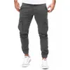 Casual Herrbyxor Fashion Sweatpants Utomhus Täta byxor Running Training Slacks Multi-Pocket Jogging Cargo Pants Multicolor 210603