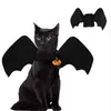 Roupas cosplay para gatos halloween fofo animal de estimação preto bastão asas de arnês traje engraçado pequeno festa de festa de cachorro médio acessórios