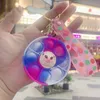 Cartoon Keychain Pop Its Fidget Toy Key Chain Ring Anime Design Sensory Decompression Toys Rainbow Push Bubble Poppers Board Puzzle Adult Kids Finger Game Xmas Gifts