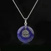 Jade and agate jewelry, Chinese style safe clasp necklace, tree of life, amethyst pendant, natural gemstone necklace