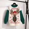 Осень зима женщин мультфильм напечатанный рождественский свитер шикарный с длинным рукавом пуловер женское свободное трикотажное одежда вершины 210428