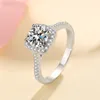 Excellent Cut Diamond Test Passed D Color High Clarity Moissanite Cushion Ring Silver 925 Jewelry Anniversary