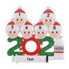 在庫全体で小売ポリエッシン2021 2つのパーソナライズされた検疫クリスマスツリーの装飾装飾クリスマスキーパーセーキSOU339Uのファミリー