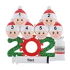 IN VOORRAAD Groothandel Detailhandel Polyresin 2021 Familie van 2 Gepersonaliseerde Quarantaine Kerstboomversieringen Decoratie Kerst Aandenken Souvenir