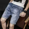 Jeans de linho masculino verão maré fina solta calções casuais 7 calças tendências coreano 210420
