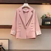 Plus Size Autumn Set Women blazer suits office 2 piece outfits runway high quality chiffon dress and blazers set twinset 4XL Y1006