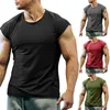 T-shirt da uomo 2021 Muscle Men T Shirt Fitness Uomo O Collo Uomo T-shirt nera per uomo S-2XL 4 colori