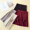 Skirts Winter Autumn 2022 Womens Pleated Knitting Wool Mini Skirt High Waist Elastic Solid Color Preppy Style Saia Midi