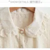 Höst Sweet Chiffon Blouse Kvinnor Peter Pan Collar Kvinnlig skjorta Långärmad Koreansk stil T-shirts Tops Blusas 10351 210512