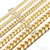 8mm / 10mm / 12mm / 14mm / 16mm Halskette Miami Kubanische Linkketten Edelstahl Herren 14k Goldkette Hohe polierte Punk-Bordsteinkante Gute Qualität