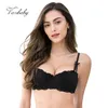 Varsbaby sexy dentelle soutien-gorge demi-tasse push up sous-vêtements mince coton femmes soutiens-gorge 211110