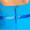 짧은 패션 라이트 스카이 블루 시폰 파티 드레스 여성의 무릎 길이 라인 퍽 가운 쁘띠와 일반 칵테일 드레스