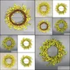 Fournitures de jardin, couronnes de fleurs décoratives, couronne de feuilles de fleurs artificielles, mur, fenêtre, porte suspendue, décoration de mariage, fête festive #4