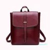 Backpack Leather Ladies Oil Wax Can Be One-shoulder Portable Female Bag Large-capacity Student School