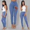 Calças femininas capri 2022 lavagem sólida skinny jeans mulher cintura alta inverno jeans plus size push up calças bodycon lápis quente feminino