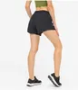 2021 Womens L-33 Yoga Shorts Pants Pocket Snabbtork Gym Sport Outfit Högkvalitativ stil Sommarklänningar Elastisk midja