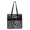 Сумки на ремне леопардовый печать сумки женской кожи большой емкости Tote 2021 мода роскошные животные принты дамы дизайнер