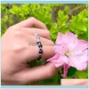 Wedding Jewelrywedding Rings Handmake Classic Natural Stone For The Women Black With Stainless Bead Ring Birthday Gifts Wholesale Set Drop D