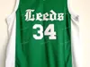 Mäns Leeds High School # 34 Charles Barkley Jersey Grön Stitched College Basketball Jersey Snabbstorlek S-XXL