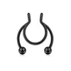 Unique U Shaped Nose Rings Studs Stainless Steel Magnetic Non Piercing Hoop Septum Ring For Women Men Punk Fake Piercing Ear Clip Body Jewelry