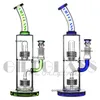 Hookah Tobacco Pipes Bubbler Double Perc Quality Unique Glass Smoking Wax Water Bong Pipe Dab Rigs Percolater 188mm Joint Beaker35282360