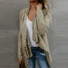 Vrouwen gebreide warme trui Winter Vesten Lange mouw Tassel Fringe Sjaal Poncho Oversized Cardigan X0721